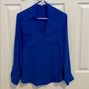 Express portofino shirt (M) Royal Blue